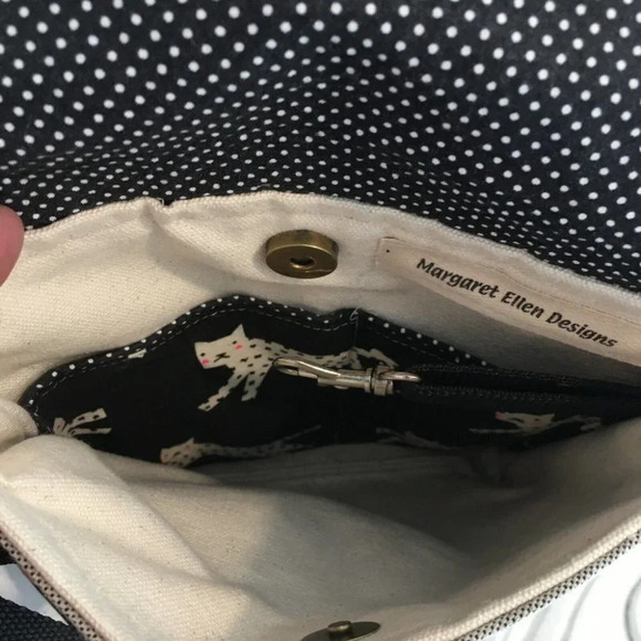 Kitty Cat Crossbody purse Festival Bag Black Handmade Travel Art - Picture 5 of 10